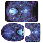 Dark Virgo Zodiac Sign Print 3 Piece Bath Mat Set
