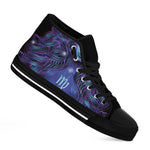 Dark Virgo Zodiac Sign Print Black High Top Shoes