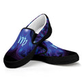 Dark Virgo Zodiac Sign Print Black Slip On Sneakers