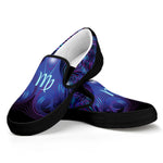 Dark Virgo Zodiac Sign Print Black Slip On Shoes