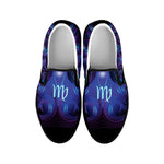 Dark Virgo Zodiac Sign Print Black Slip On Shoes