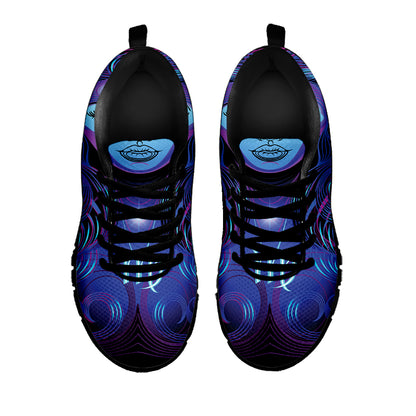 Dark Virgo Zodiac Sign Print Black Sneakers
