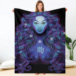 Dark Virgo Zodiac Sign Print Blanket