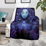 Dark Virgo Zodiac Sign Print Blanket