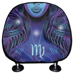 Dark Virgo Zodiac Sign Print Car Headrest Covers