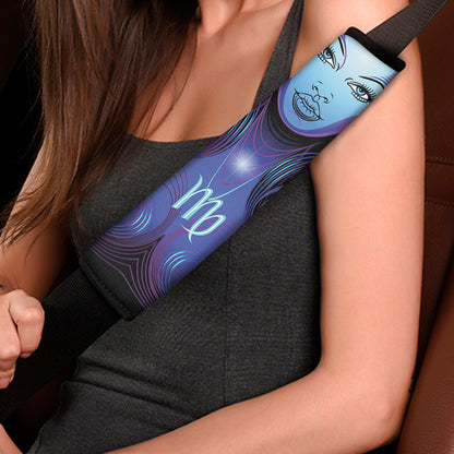Dark Virgo Zodiac Sign Print Car Seat Belt Covers