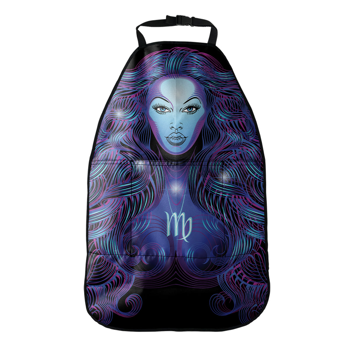 Dark Virgo Zodiac Sign Print Car Seat Organizers