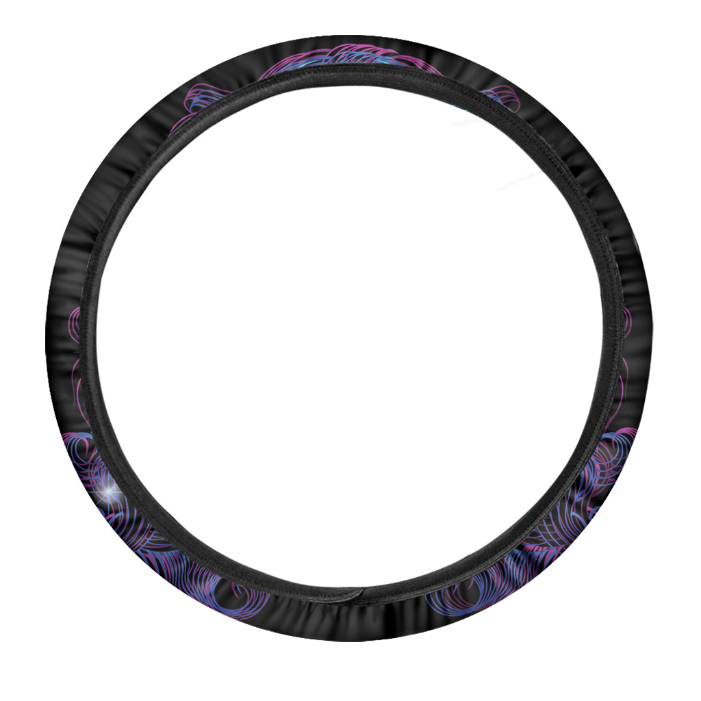 Dark Virgo Zodiac Sign Print Car Steering Wheel Cover