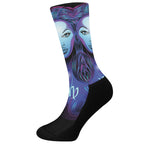 Dark Virgo Zodiac Sign Print Crew Socks