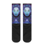 Dark Virgo Zodiac Sign Print Crew Socks