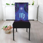 Dark Virgo Zodiac Sign Print Dining Chair Slipcover