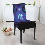 Dark Virgo Zodiac Sign Print Dining Chair Slipcover