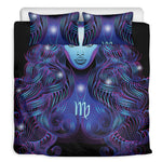 Dark Virgo Zodiac Sign Print Duvet Cover Bedding Set