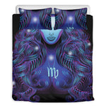 Dark Virgo Zodiac Sign Print Duvet Cover Bedding Set