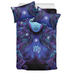 Dark Virgo Zodiac Sign Print Duvet Cover Bedding Set