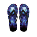Dark Virgo Zodiac Sign Print Flip Flops