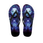 Dark Virgo Zodiac Sign Print Flip Flops