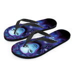 Dark Virgo Zodiac Sign Print Flip Flops