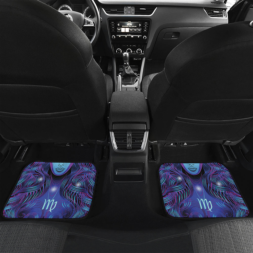 Dark Virgo Zodiac Sign Print Front and Back Car Floor Mats