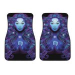 Dark Virgo Zodiac Sign Print Front Car Floor Mats