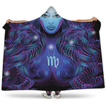 Dark Virgo Zodiac Sign Print Hooded Blanket
