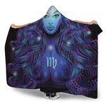 Dark Virgo Zodiac Sign Print Hooded Blanket