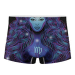 Dark Virgo Zodiac Sign Print Men's Boxer Briefs