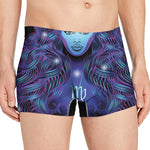 Dark Virgo Zodiac Sign Print Men's Boxer Briefs