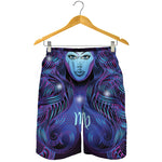 Dark Virgo Zodiac Sign Print Men's Shorts