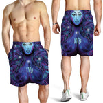Dark Virgo Zodiac Sign Print Men's Shorts