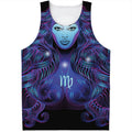 Dark Virgo Zodiac Sign Print Men's Tank Top