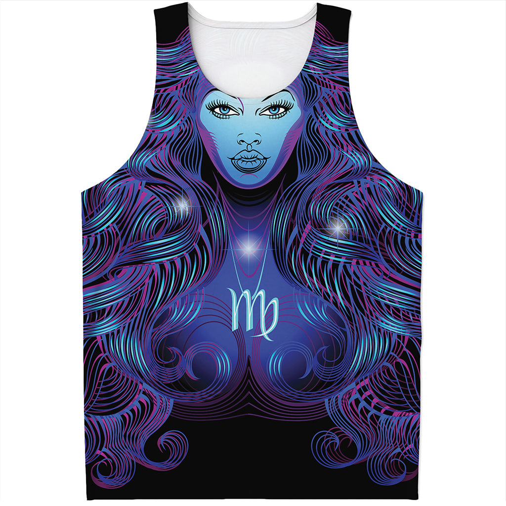 Dark Virgo Zodiac Sign Print Men's Tank Top
