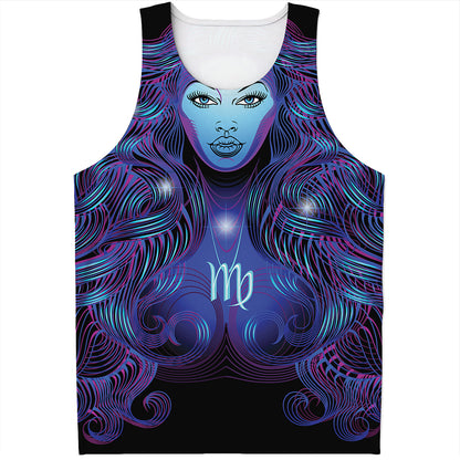 Dark Virgo Zodiac Sign Print Men's Tank Top