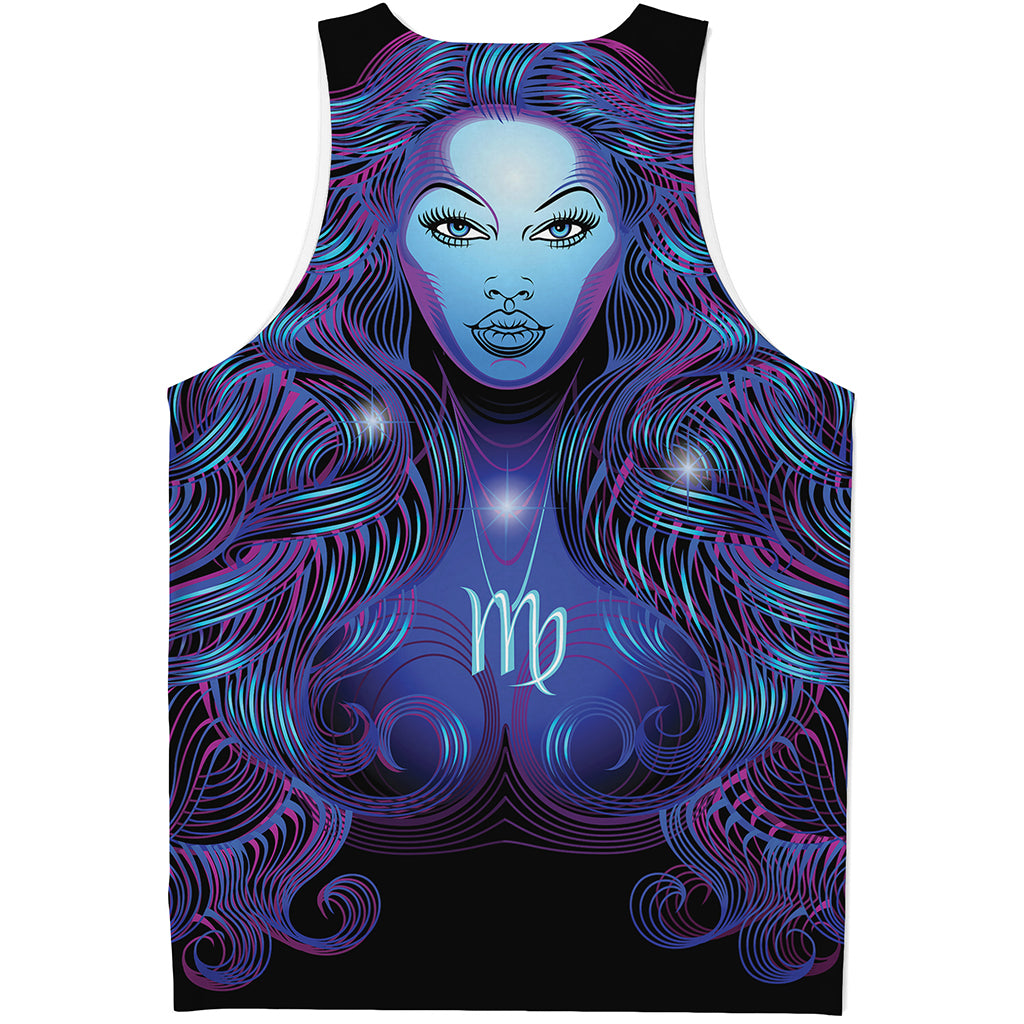 Dark Virgo Zodiac Sign Print Men's Tank Top