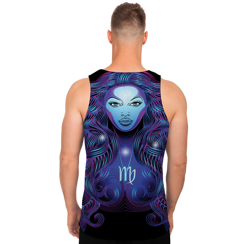 Dark Virgo Zodiac Sign Print Men's Tank Top