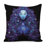 Dark Virgo Zodiac Sign Print Pillow Cover