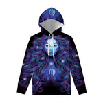 Dark Virgo Zodiac Sign Print Pullover Hoodie