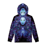 Dark Virgo Zodiac Sign Print Pullover Hoodie