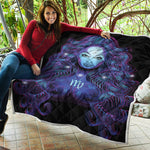 Dark Virgo Zodiac Sign Print Quilt
