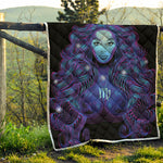 Dark Virgo Zodiac Sign Print Quilt