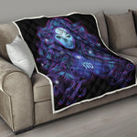 Dark Virgo Zodiac Sign Print Quilt