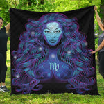 Dark Virgo Zodiac Sign Print Quilt