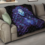 Dark Virgo Zodiac Sign Print Quilt