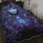 Dark Virgo Zodiac Sign Print Quilt Bed Set