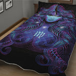Dark Virgo Zodiac Sign Print Quilt Bed Set