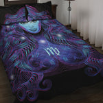 Dark Virgo Zodiac Sign Print Quilt Bed Set