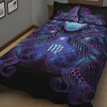 Dark Virgo Zodiac Sign Print Quilt Bed Set