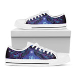 Dark Virgo Zodiac Sign Print White Low Top Shoes
