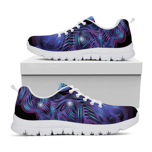 Dark Virgo Zodiac Sign Print White Sneakers