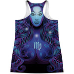 Dark Virgo Zodiac Sign Print Women's Racerback Tank Top
